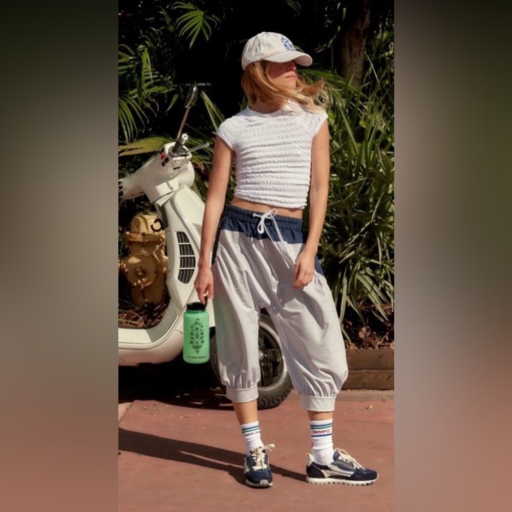 Free People 🌅 Total Package Heather Grey Combo Jogger Pants 🌄 XS NEW